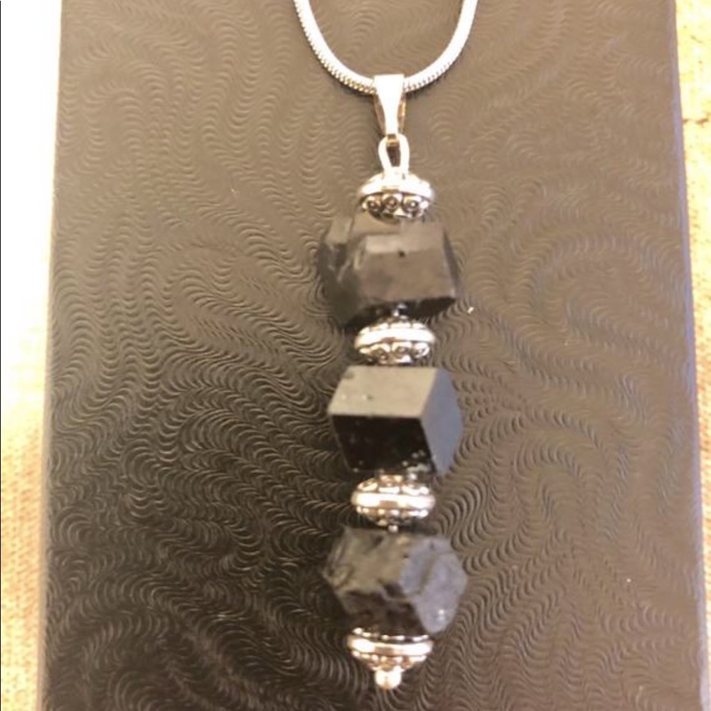 COPY - Black Tourmaline Reiki Infused Silver Neck…